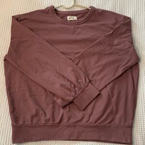 Pact Organic Women’s Open Back Sweatshirt, mauve/warm muted purple, size Medium